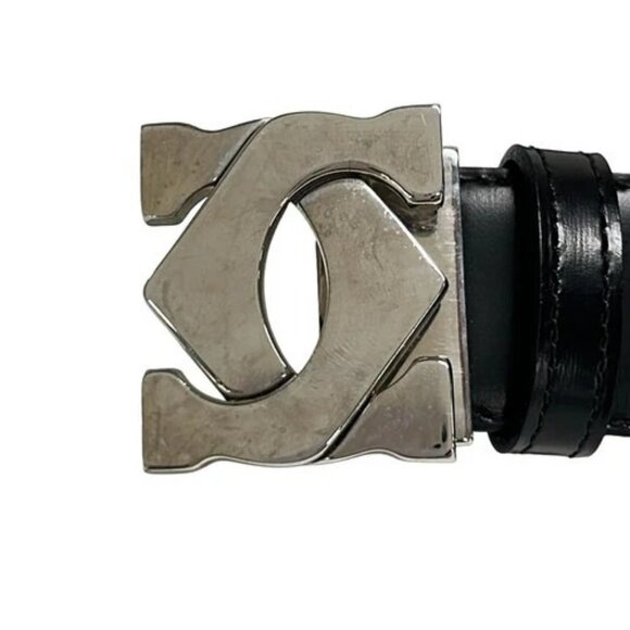 Cartier - Black Silver Leather Hardware Belt main image 7